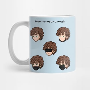 Andrey wearing mask in multiple ways Mug